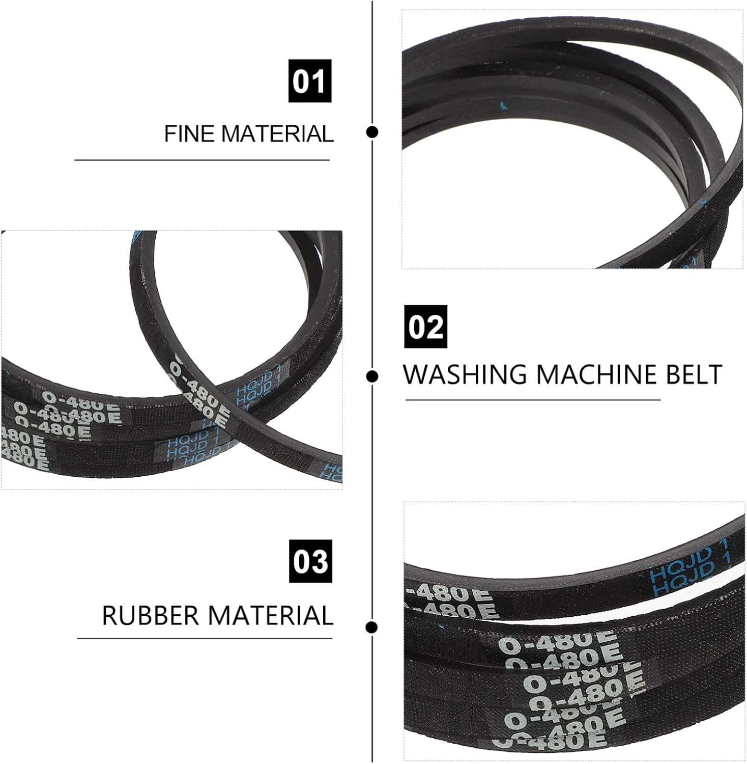 UKCOCO 5pcs Washer Drive Belt Replacement Elastic Drive Belt for Washing Machine Compatible Various Models Easy to Install Durable Washer Parts