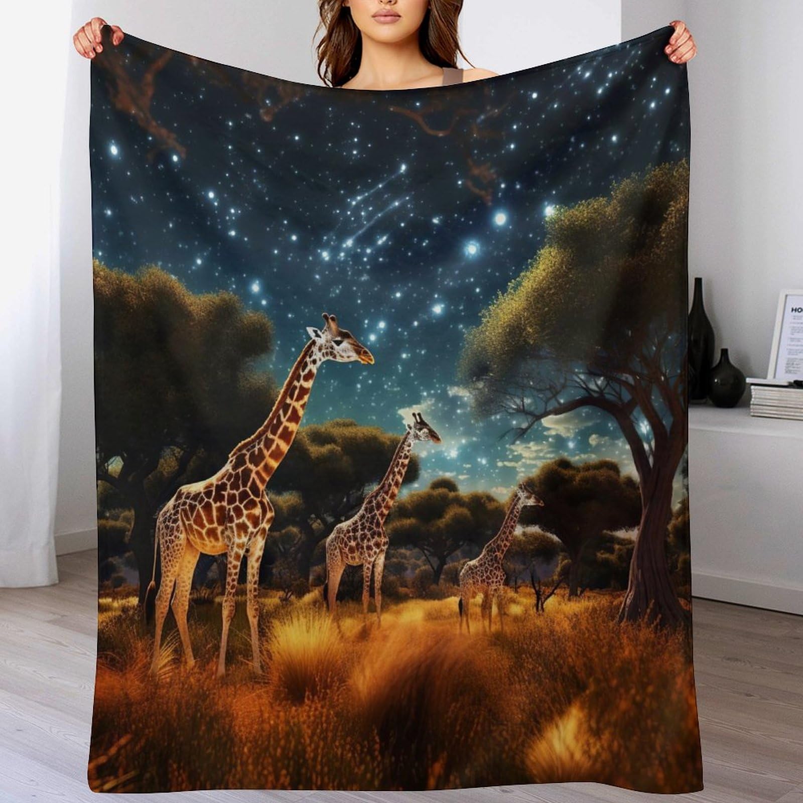 Manta de forro polar con jirafa, el regalo ideal y suave para niños, mujeres y hombres