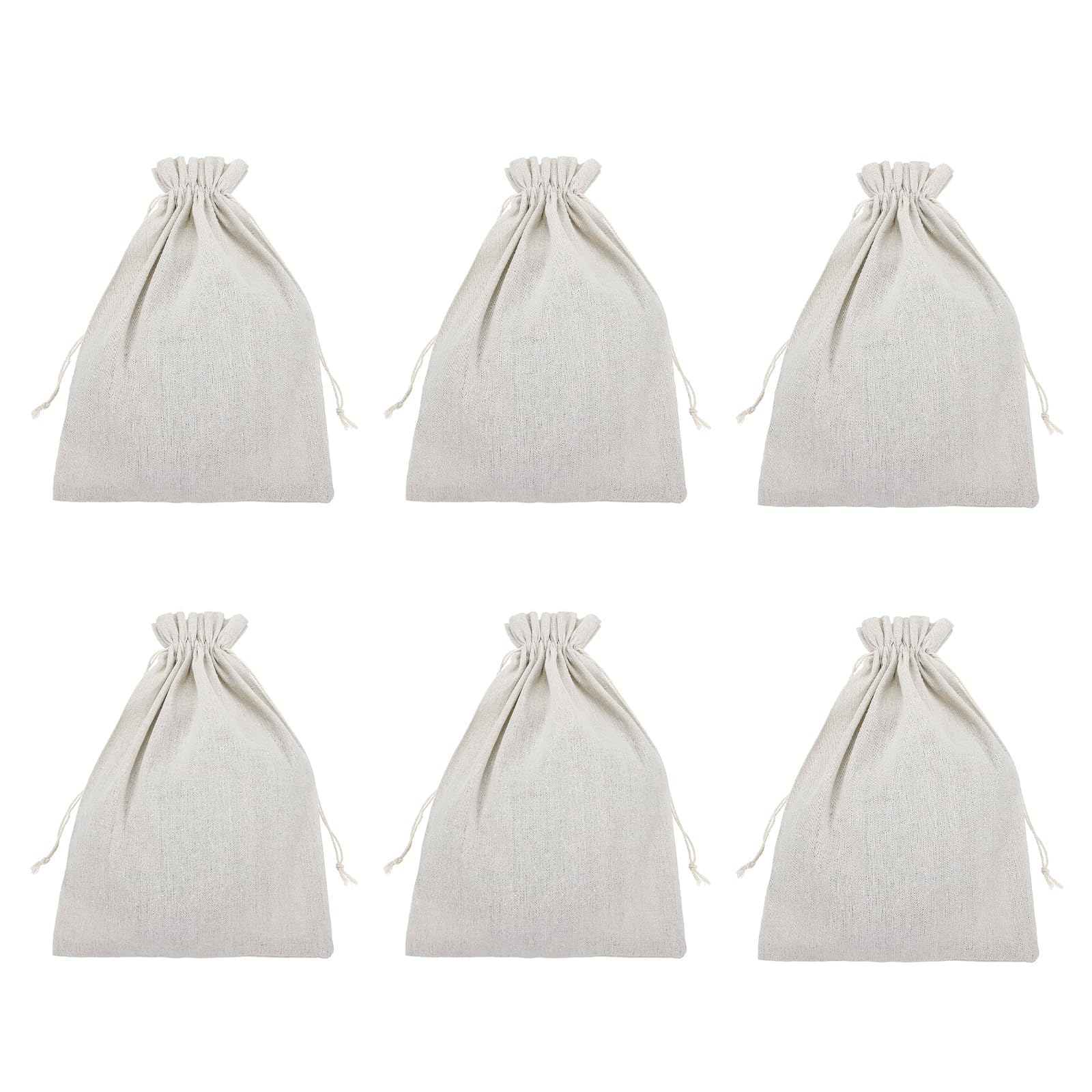 PATIKIL 6Pcs Coin Sacks Bag, 35x25cm Canvas Coin Money Cash Bag Drawstring