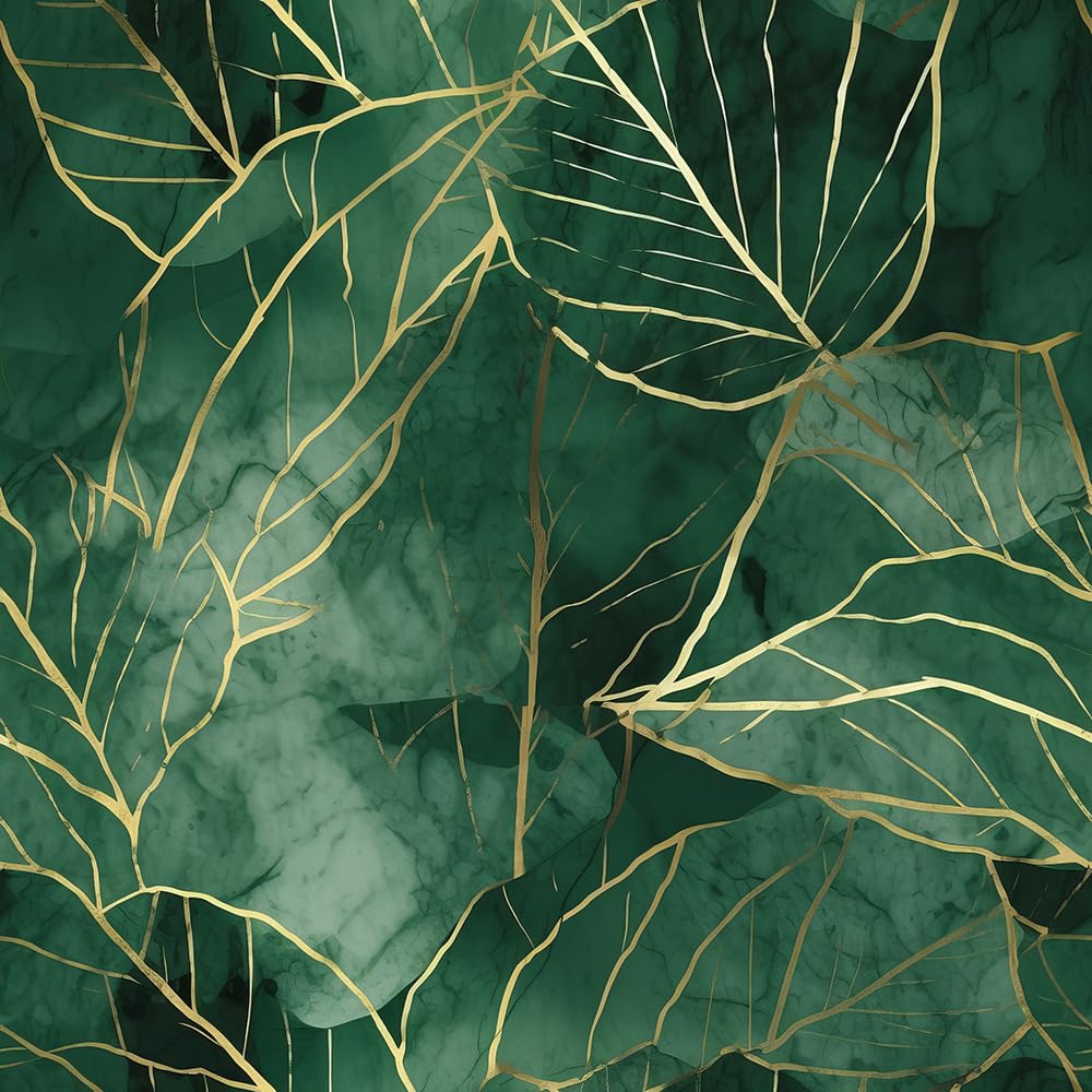 Redamancy Green, Gold Boho Watercolor Green Gold Leaves Modern Abstract Peel And Stick Wallpaper Easy Peel Off For Nightstand, Drawer, Renters Friendly 17.7"X236"}