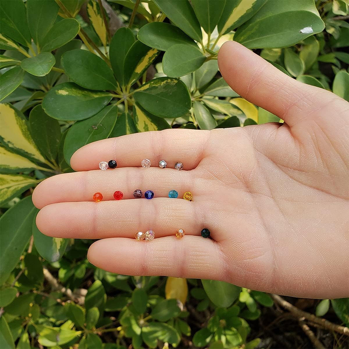 4mm Round Glass Beads for Jewelry Making 1500pcs AB Colour Faceted Shape Colourful Crystal Spacer Beads Assortments Supplies for Bracelets Necklaces with Elastic Cord Storage Box image 3