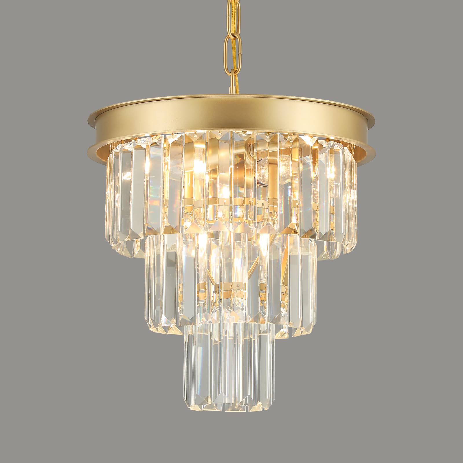 Photo 1 of Weesalife Gold Crystal Chandelier - 12" D, 4 Lights