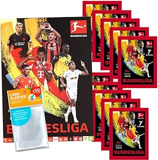 Bundle mit Topps Bundesliga Sammelsticker 2026/2026-1 Album + 10 Tüten + exklusive collect-it Hüllen
