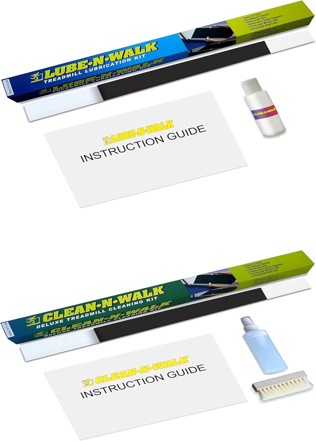 & Clean-N-Walk (Health Club Combo Kit) Original Treadmill and Cleaning and Lubrication Kit - Official Partner for Major Treadmill Manufacturers