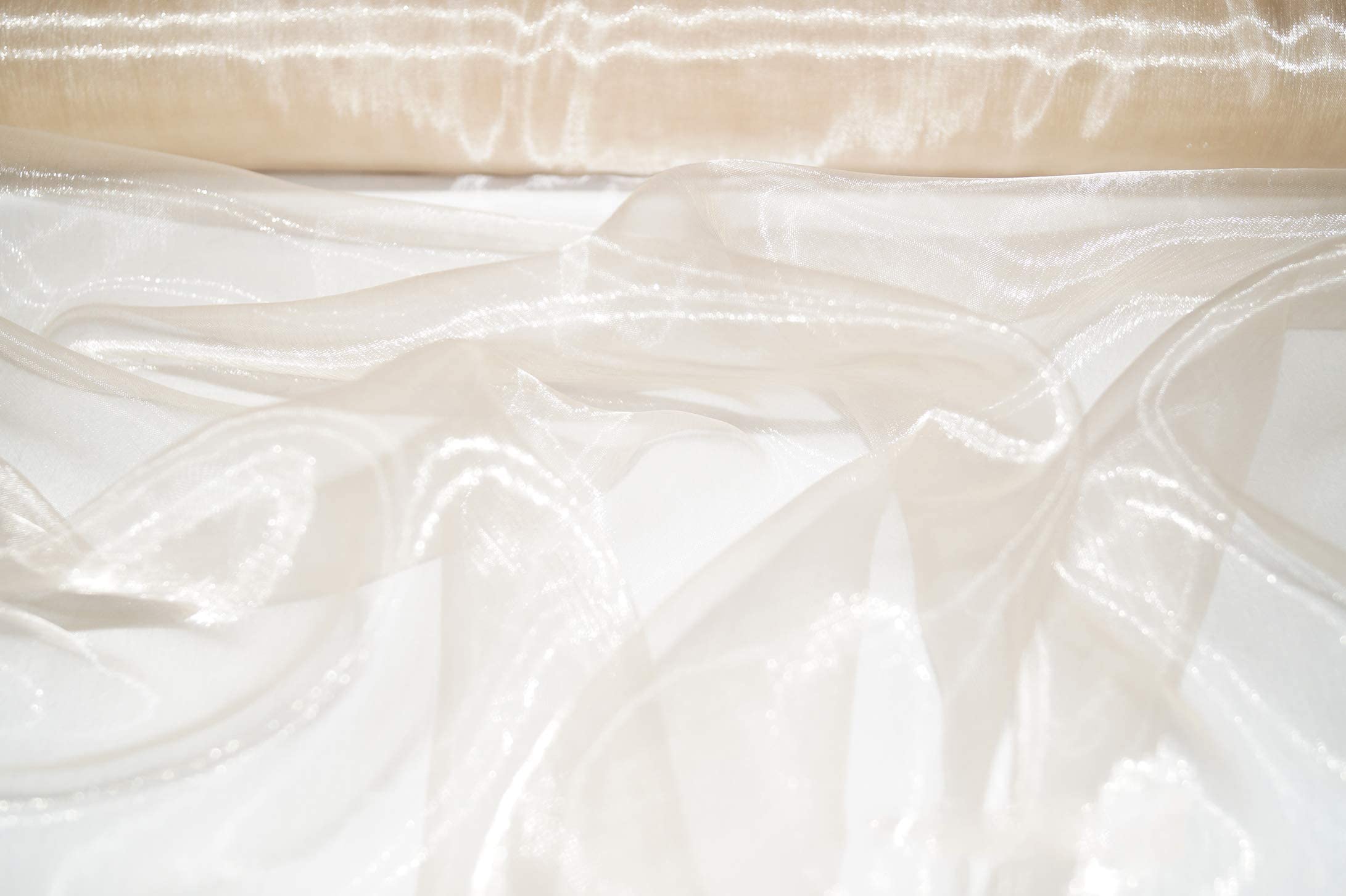 Thefabrictrade Heavy Cream Premium Crystal Organza Voile Fancy Dress Costume Decorations Fabric 150Cm Wide/Sold By The Metre (Heavy Cream)
