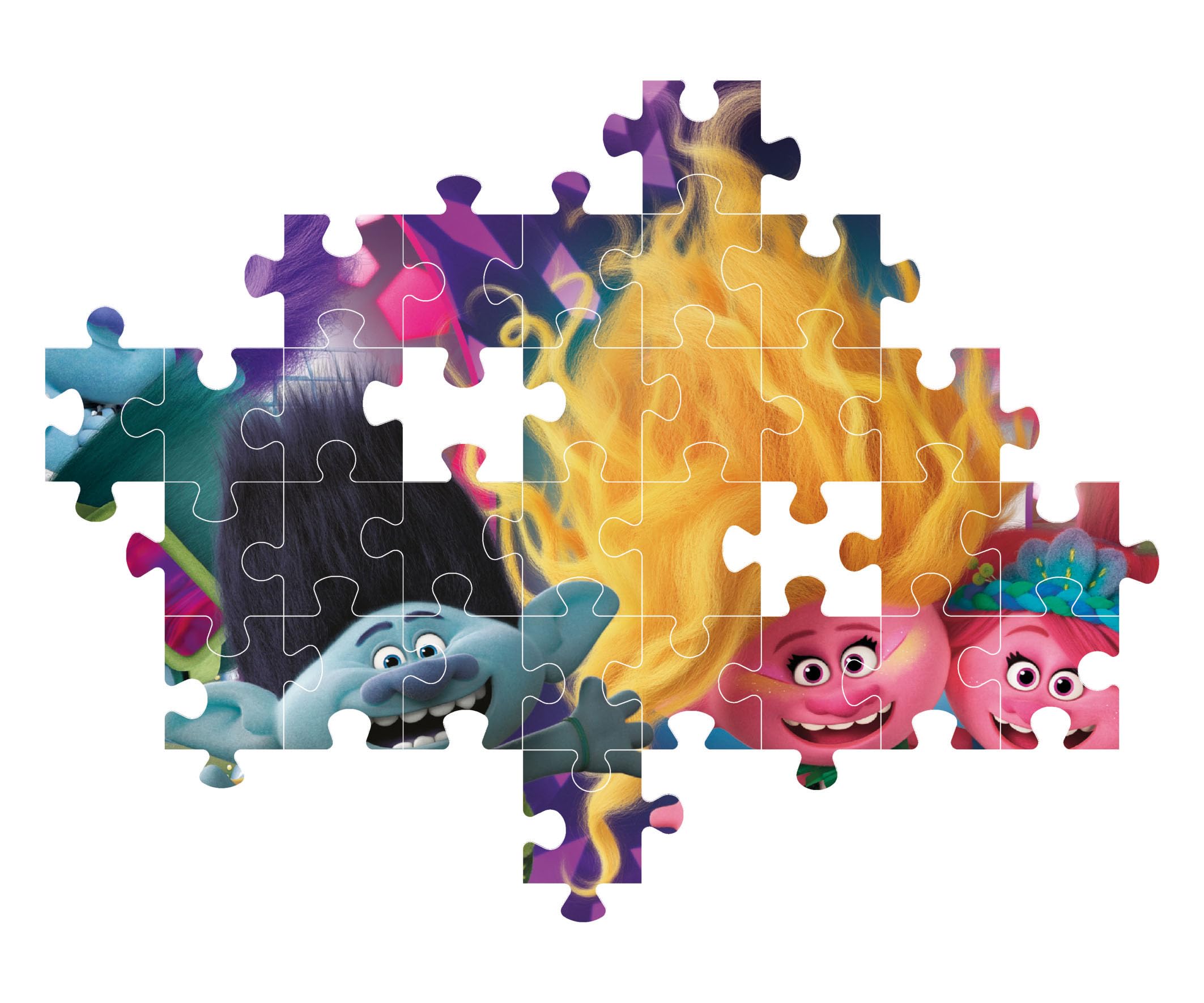 Clementoni - 20191 - Supercolor Brilliant Puzzle - Trolls 3-104 Pieces, Jigsaw Puzzle For Kids Age 6, Puzzle Cartoon, Made In Italy - Image 4