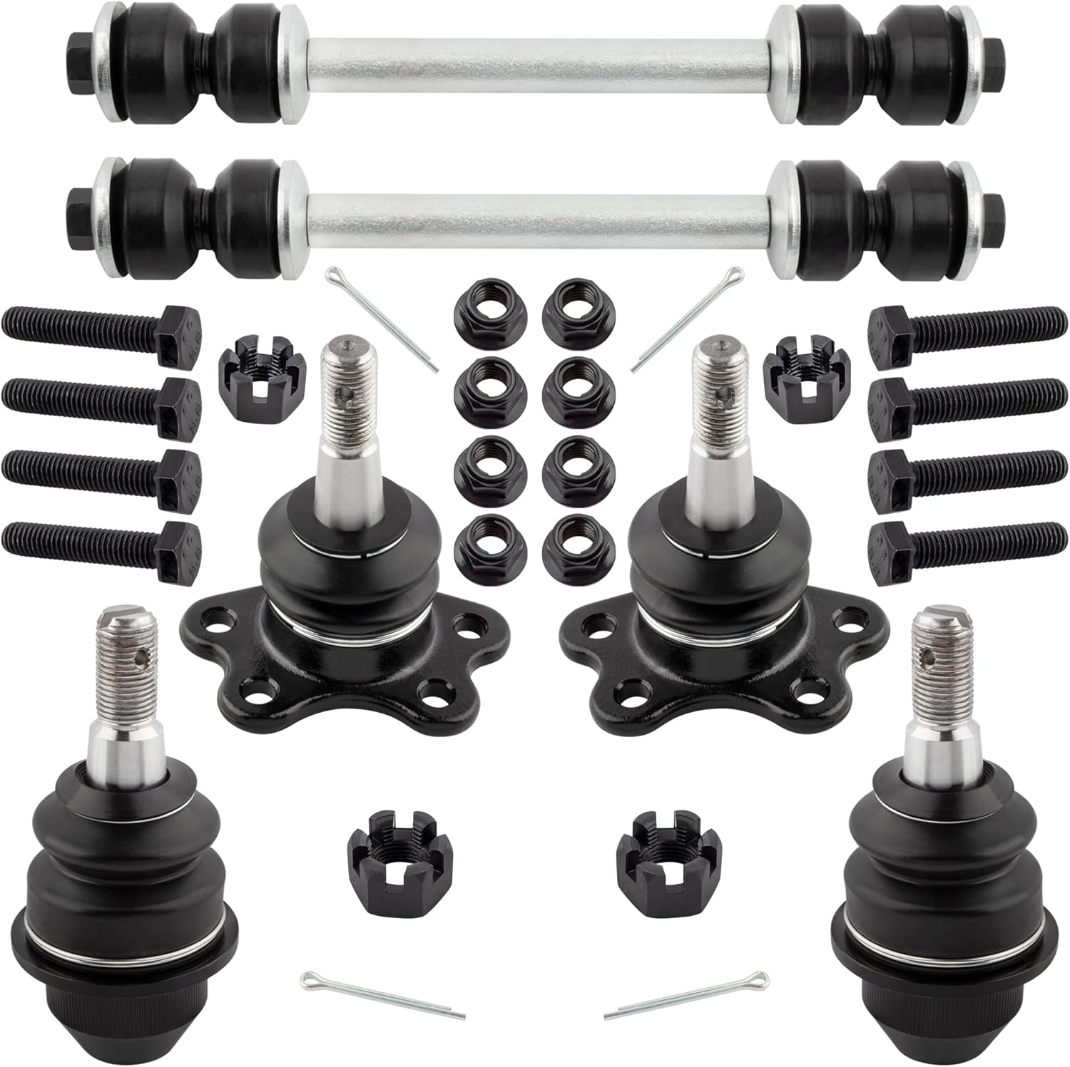 K6477 K6292 K6428 Front Stabilizer Sway Bar End Links Lower & Upper Ball Joints Left & Right for Chevrolet GMC K1500 Suburban K2500 Tahoe Yukon 1995-1999, Pack of 6