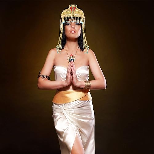 Miniatura 6 de Diadema egipcia con cuentas de serpiente para mujer, accesorio de disfraz egipcio con cuentas