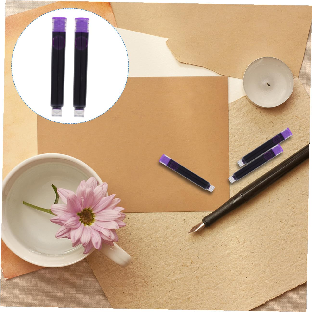 STOBOK 150pezzi Ricariche Per Stilografiche Colorate Da Inchiostro Cancellabile e Assorbente Accessorio Ufficio e Scuola Facile Ricarica e Utilizzo Pratico