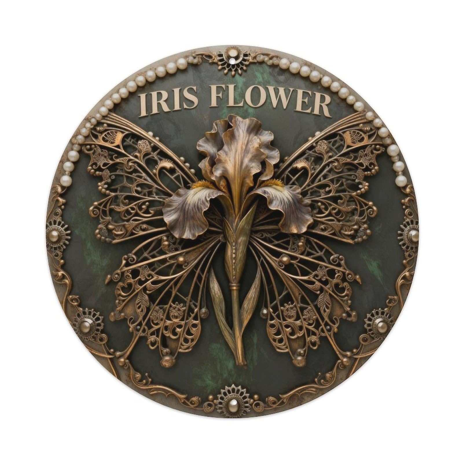 Iris Flower Floral Plaque Metal Tin Sign Plaque