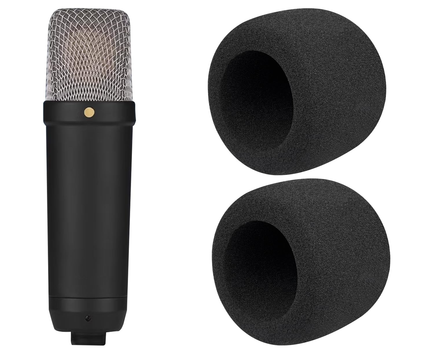 SOULWIT 2 Stück Mikrofon Pop Filter für RØDE(Rode) NT1 Series(Gen 1/2/3/4/5/Signature)/NT1-A, Schutz Mikrofon Schaum Abdecken Windschutz