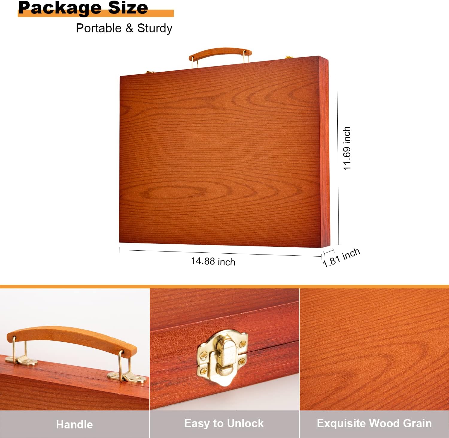 Art Supplies, 147-Piece Deluxe Wooden Art Set Painting Supplies with Watercolor Pens, Oil Pastels, Colored Pencils, Crayons, Watercolor Cakes, Portable Art Kit for Beginners