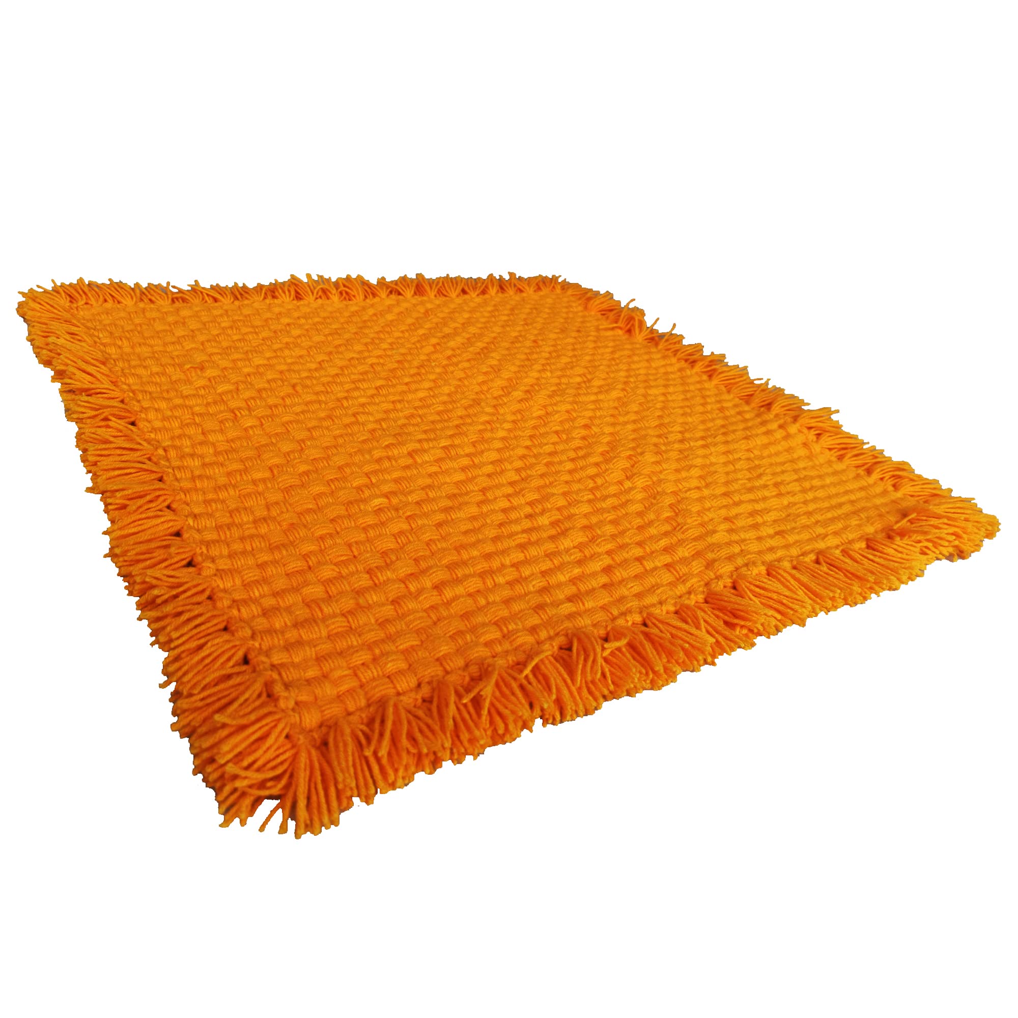 CRM TRADERS Woolen Puja Aasan Mat for Prayers - Handmade Decorative Pooja Mat 21 x 22 inch - (Yellow)-picture-15