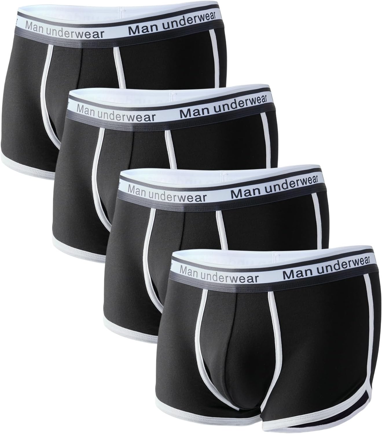 Cinvik Men's Boxer Briefs Underwear Mens Cotton Boxer Briefs No Fly 3D Pouch Comfort 4 Pack-6 Pack Small Medium Large