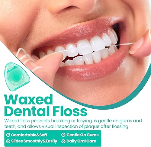Miniatura 3 de Dandat 30 cajas de hilo dental a granel, hilo dental encerado de menta para eliminación de alimentos, hilo dental para adultos, cada cinta de hilo