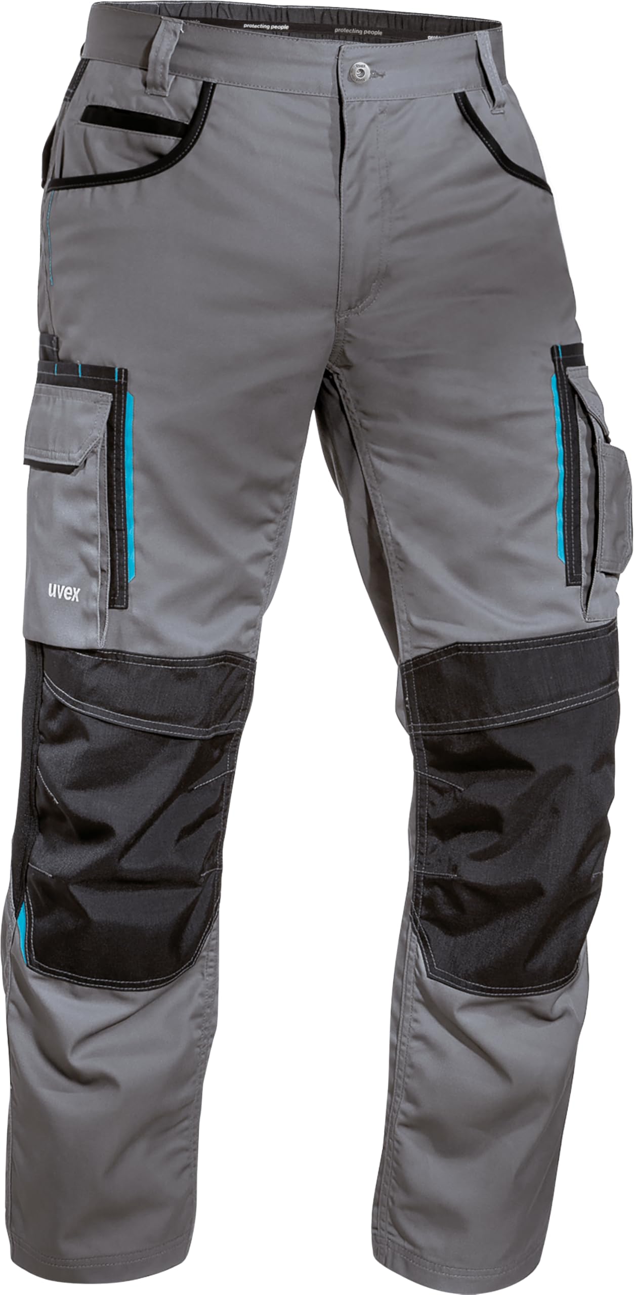 Uvex Tune-Up Pantalones de Trabajo Largos para Hombre: Pantalones de Trabajo Resistentes con Bolsillos para Rodilleras - 35% algodón - Antracita - 58