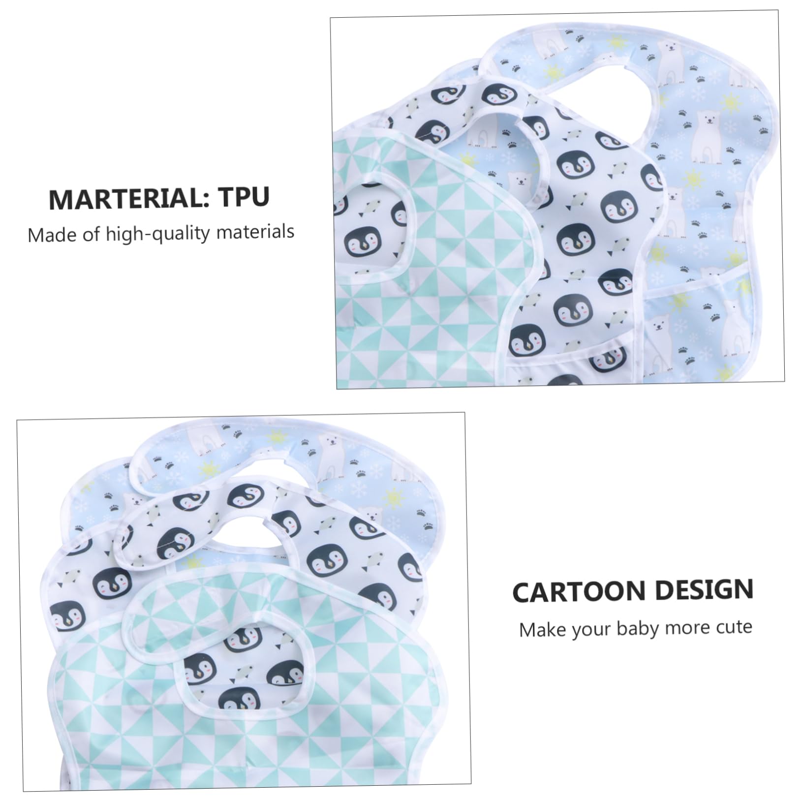 Toyvian Bavoirs Imperméables Pour Nourrissons 6 Pièces Bavoir De Repas Pour Enfants Serviette D'Alimentation Pour Bébé