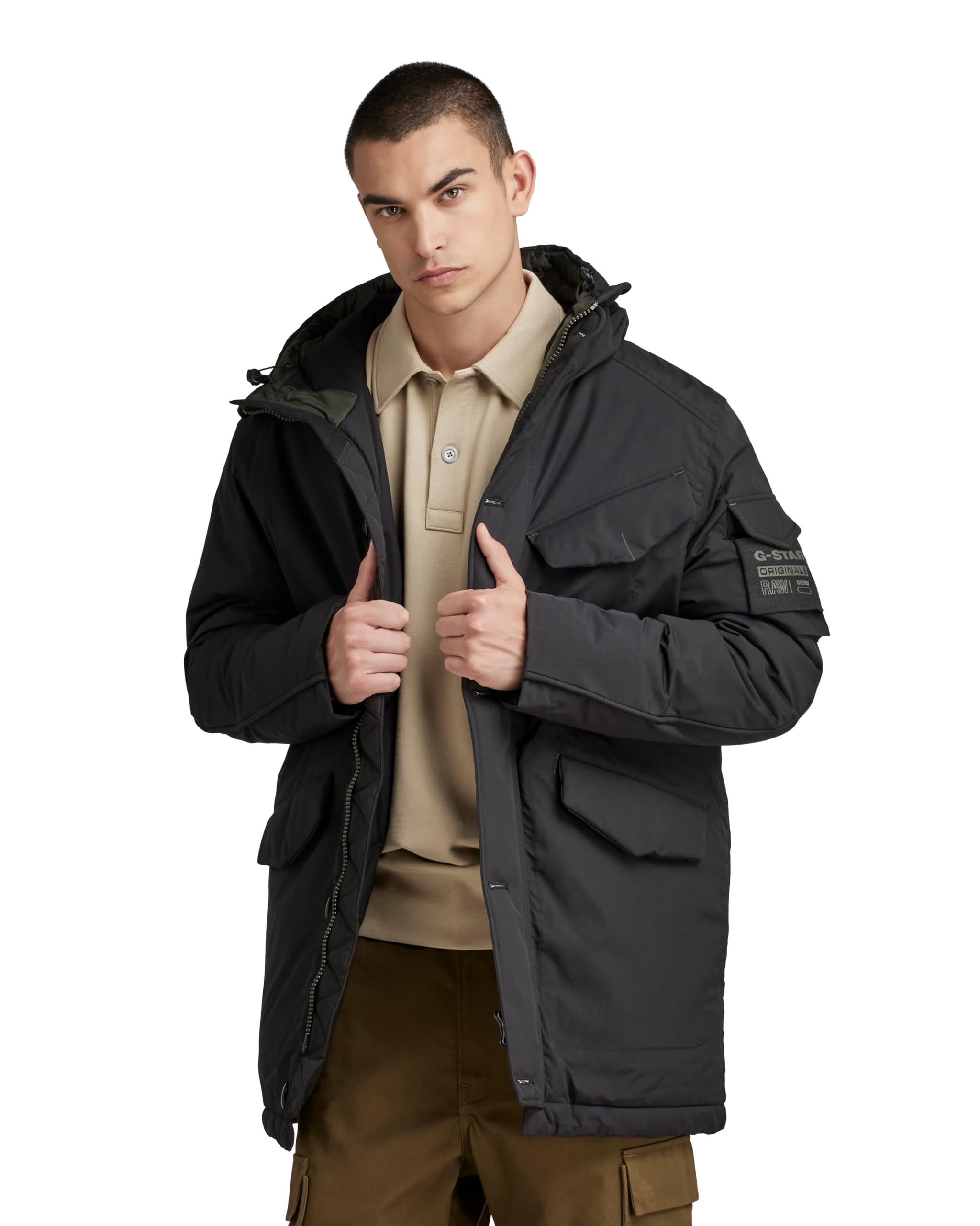 G-STAR Uomo Vodan Padded Hooded Parka, Nero (Dk Black D22713-D419-6484), S-image
