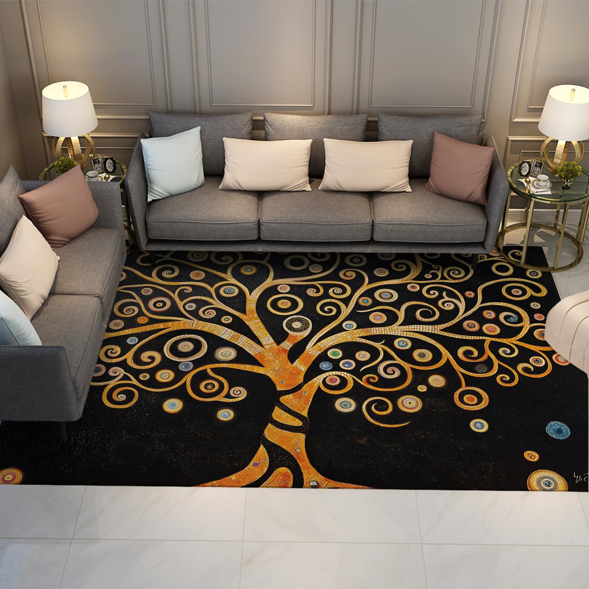 Tapis salon anti-glisse 140x200cm doux pour sécuriser la chambre