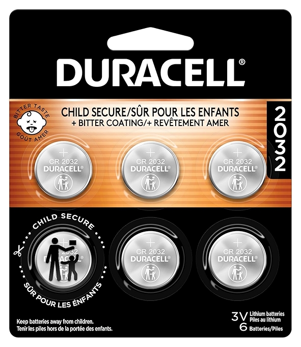 Duracell CR2032 Lithium Coin Battery with Bitter Coating