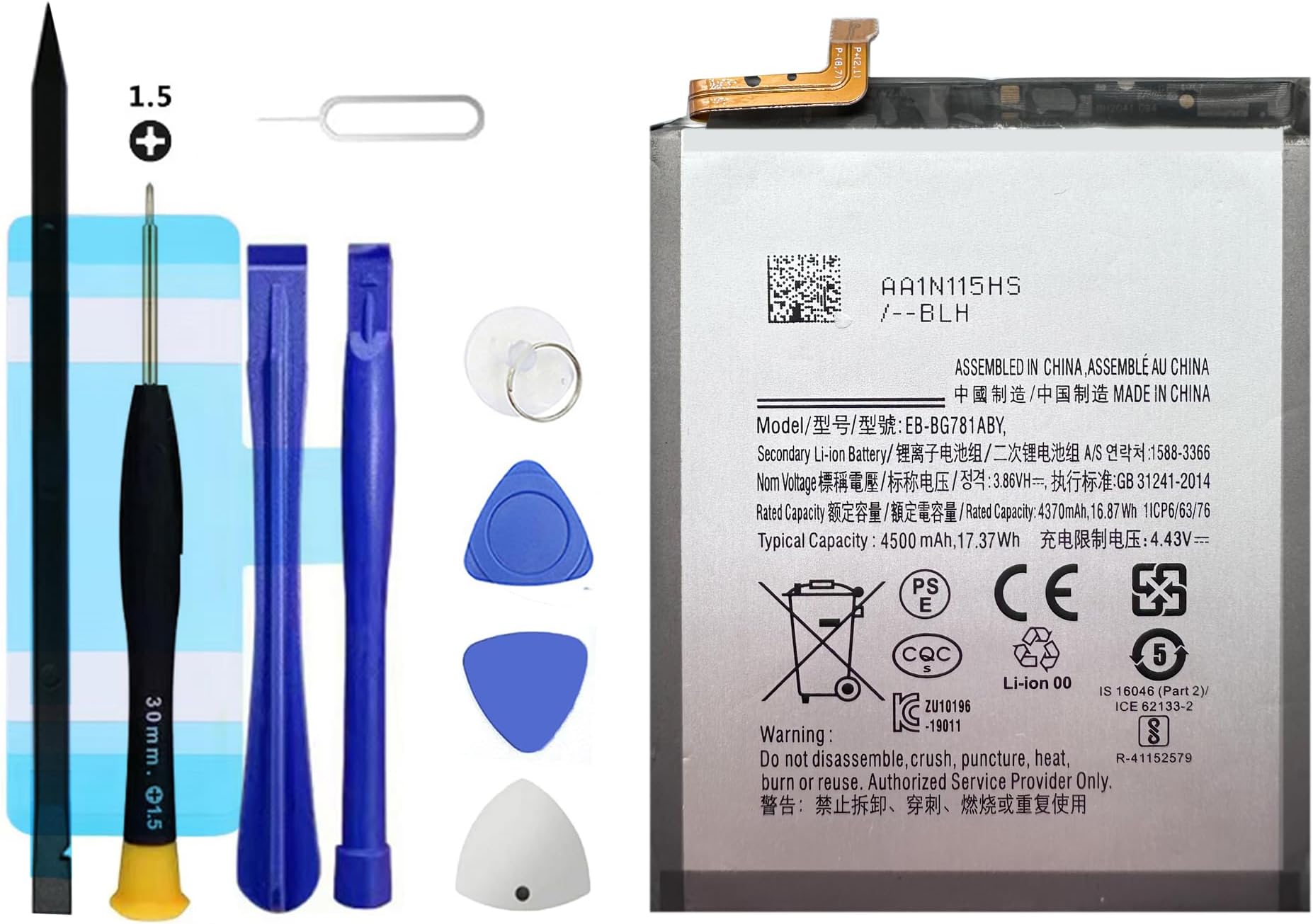 EB-BG781ABY Replacement battery for Galaxy S20 FE 5G SM-G781B A52 A52S,Rechargeable 0 Cycle Battery Compatible with Samsung Galaxy S20 FE 5G SM-G781B A52 SM-A526 A52S SM-A528B With Repair Tool Kits