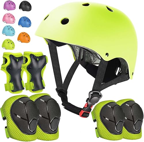 Miniatura 10 de Set de Casco de Bicicleta para Niños, Casco Ajustable para Niños de 3 a 15 Años, para Niños Pequeños, Niños y Niñas, para Varios Deportes, Negro
