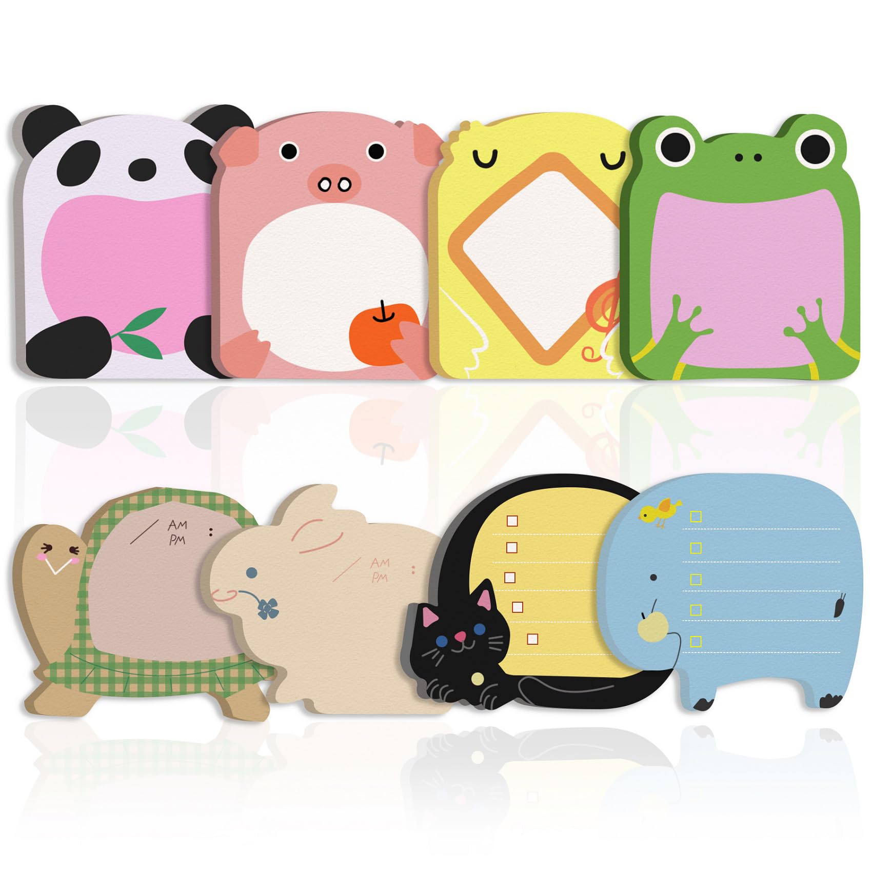 SPEPY 40 Pcs Cute Sticky Notes Set, Cartoon Animals Sticky Notes, Refrigerator Sticky Notes, for School Office Memo
