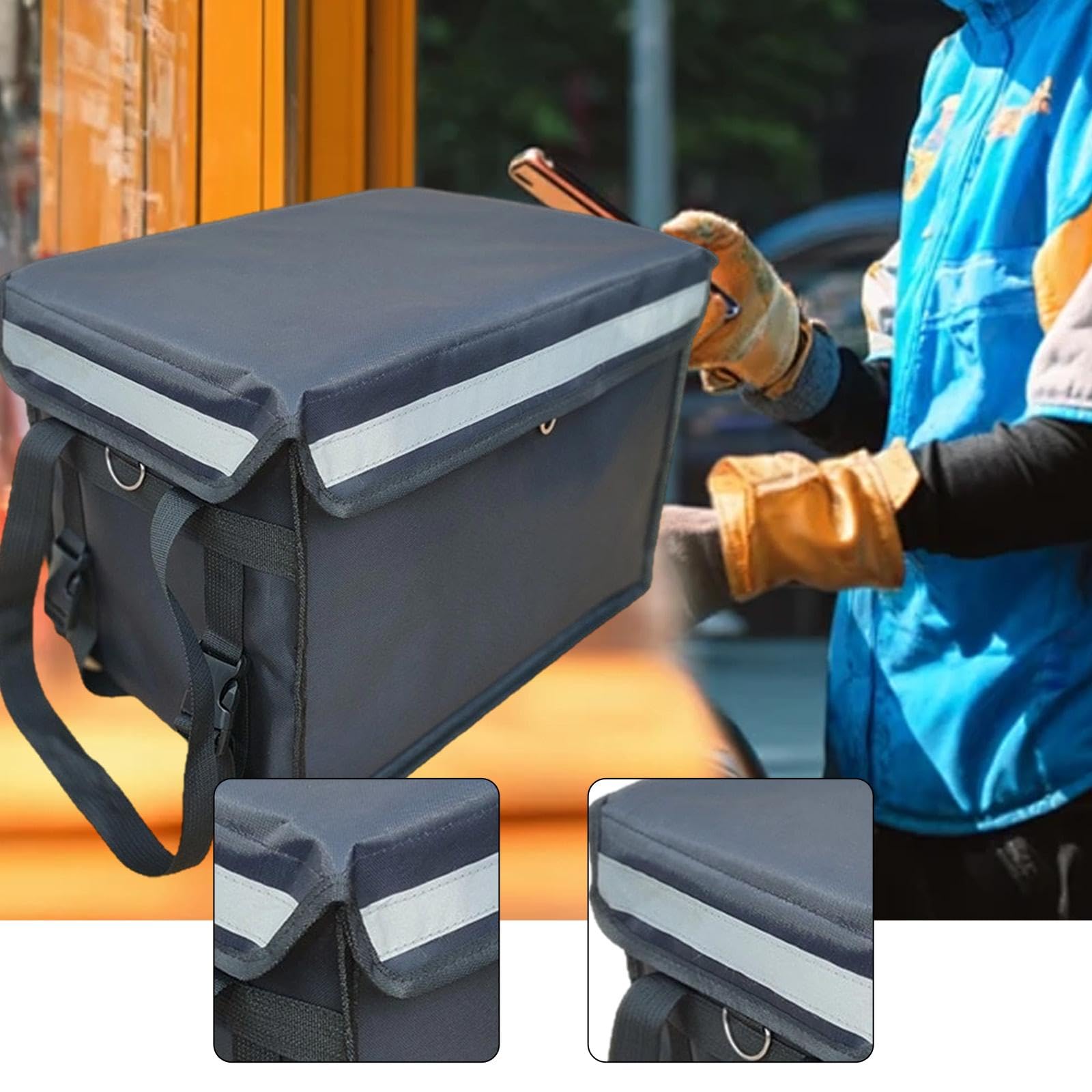 LOVIVER Caja isotérmica para Reparto de Comida de 30 litros, práctica, Impermeable, Mantiene Comida Caliente o fría. Contenedor para Reparto y, con Asa