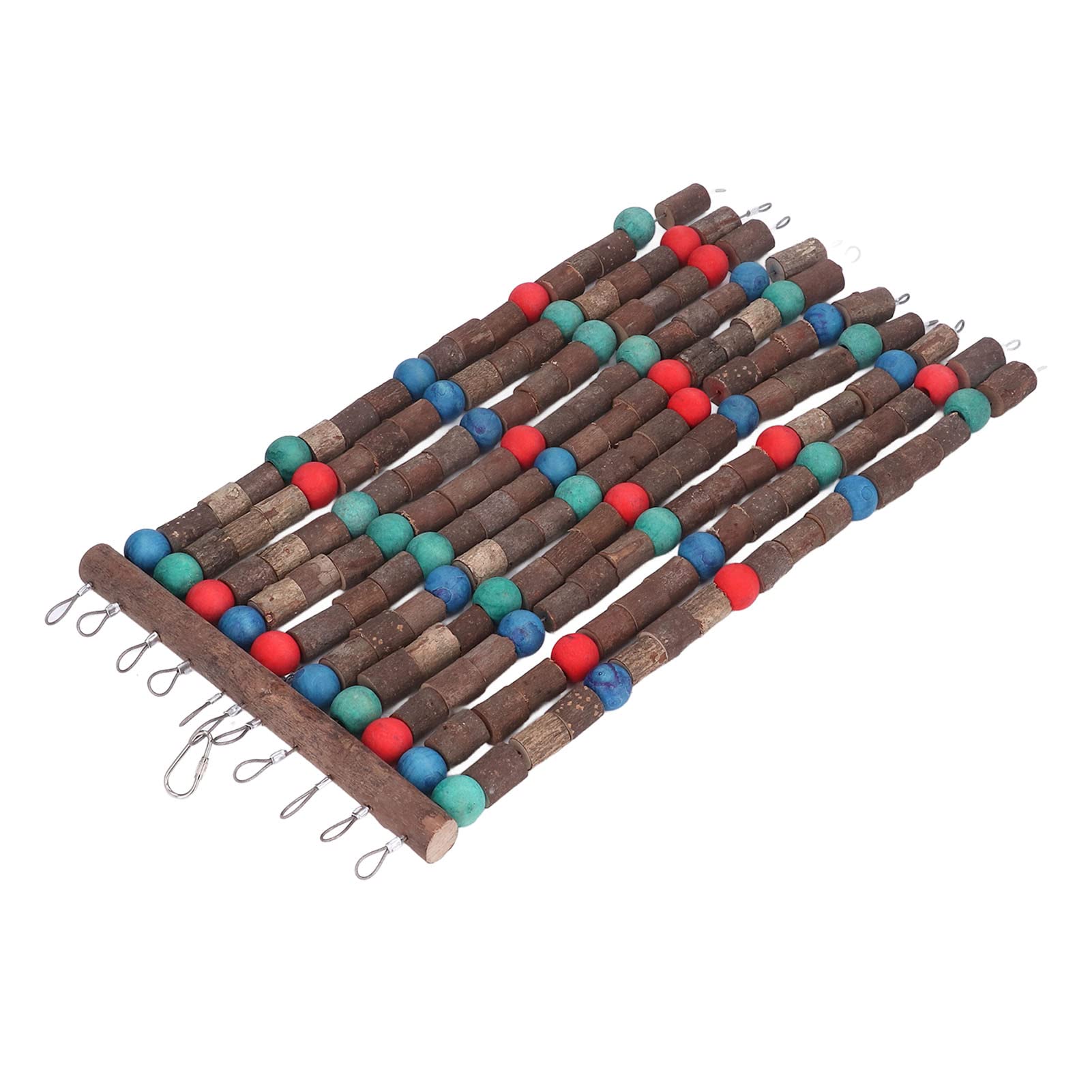Juguetes para Masticar pájaros de Madera Multicolor, mordedura Comestible Segura, Juguetes para rasgar Loros con Alambre de Acero, Bloques de Cuentas de Madera