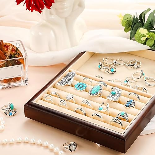 Miniatura 7 de Juego de 84 anillos de turquesa vintage para mujer, diseño ovalado de plata bohemia, con piedras preciosas ovaladas, estilo occidental, apilables,