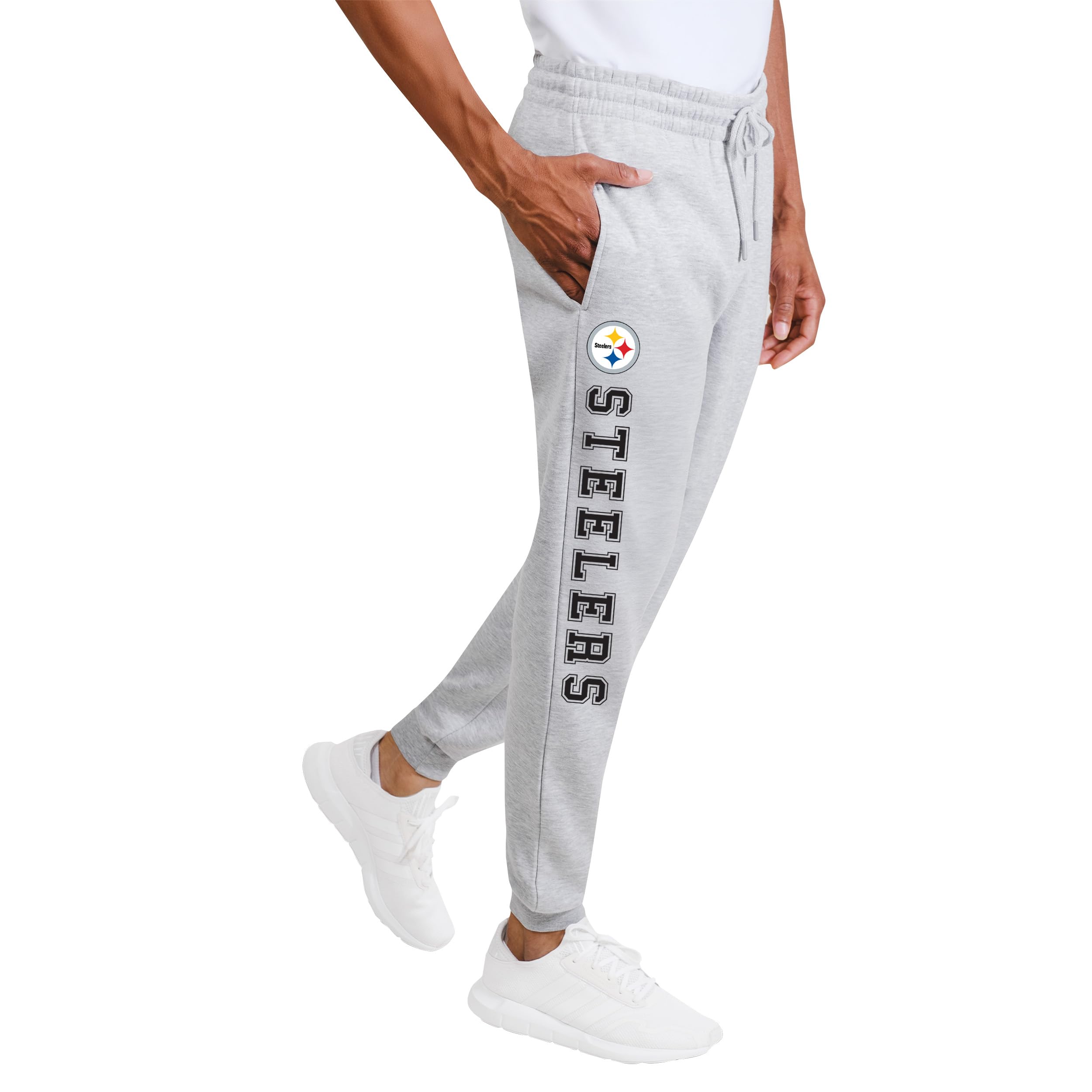 Close-up of the soft fabric texture on the Ultra Game NFL jogger sweatpants.