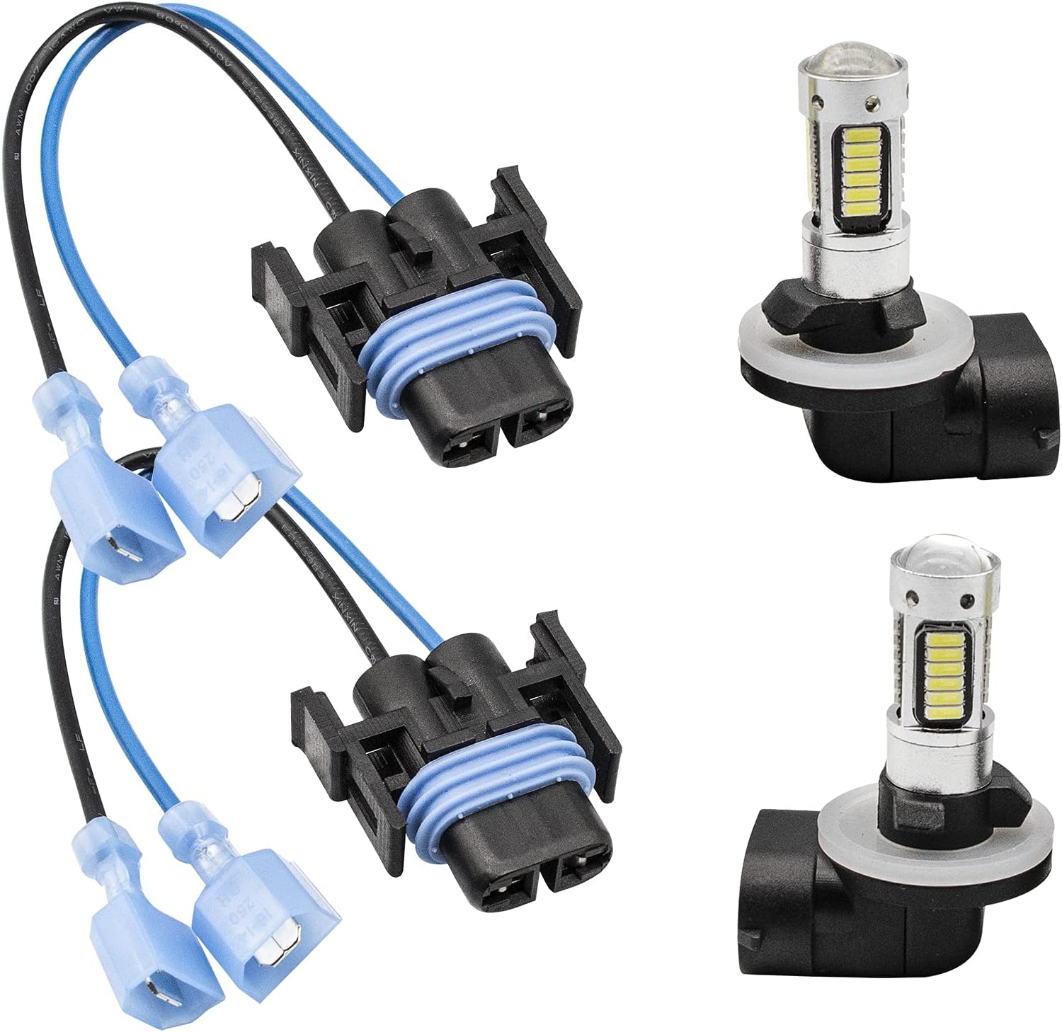CLUBRALLY LED Headlight Bulb and Headlight Wire Harness for