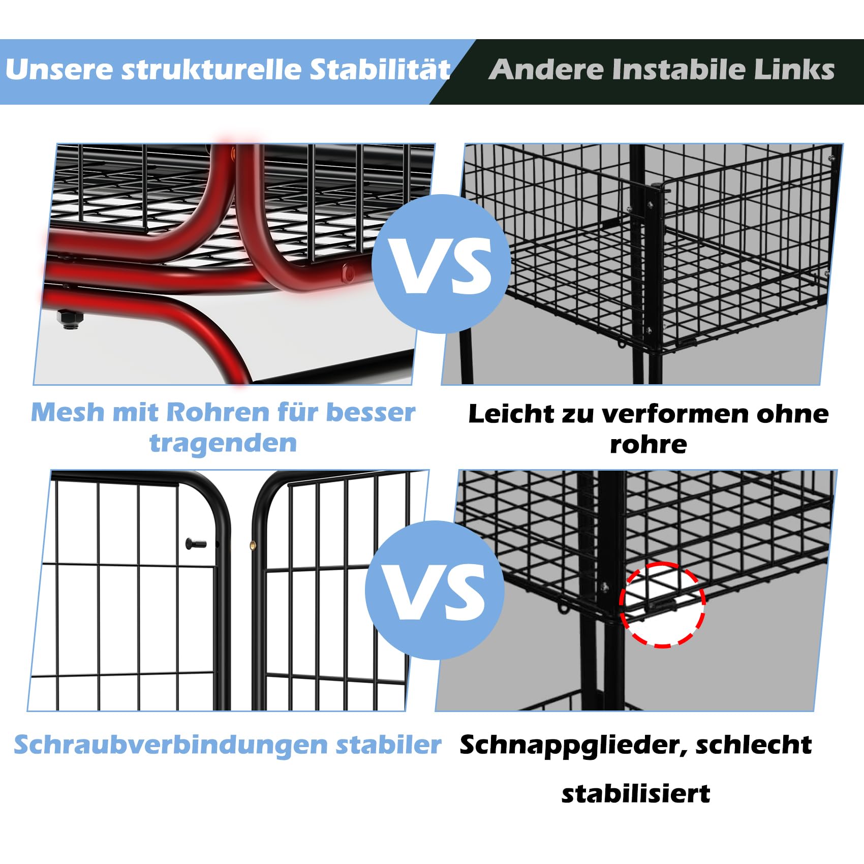 Mobiler Tennis Trainingswagen mit 2 Gitterkörben, bis 350 Tennisbälle, mit feststellbaren 360° Rollen & Schlägerhaltern für Tennis Pickleball, geeignet für Sportplatz und Garage