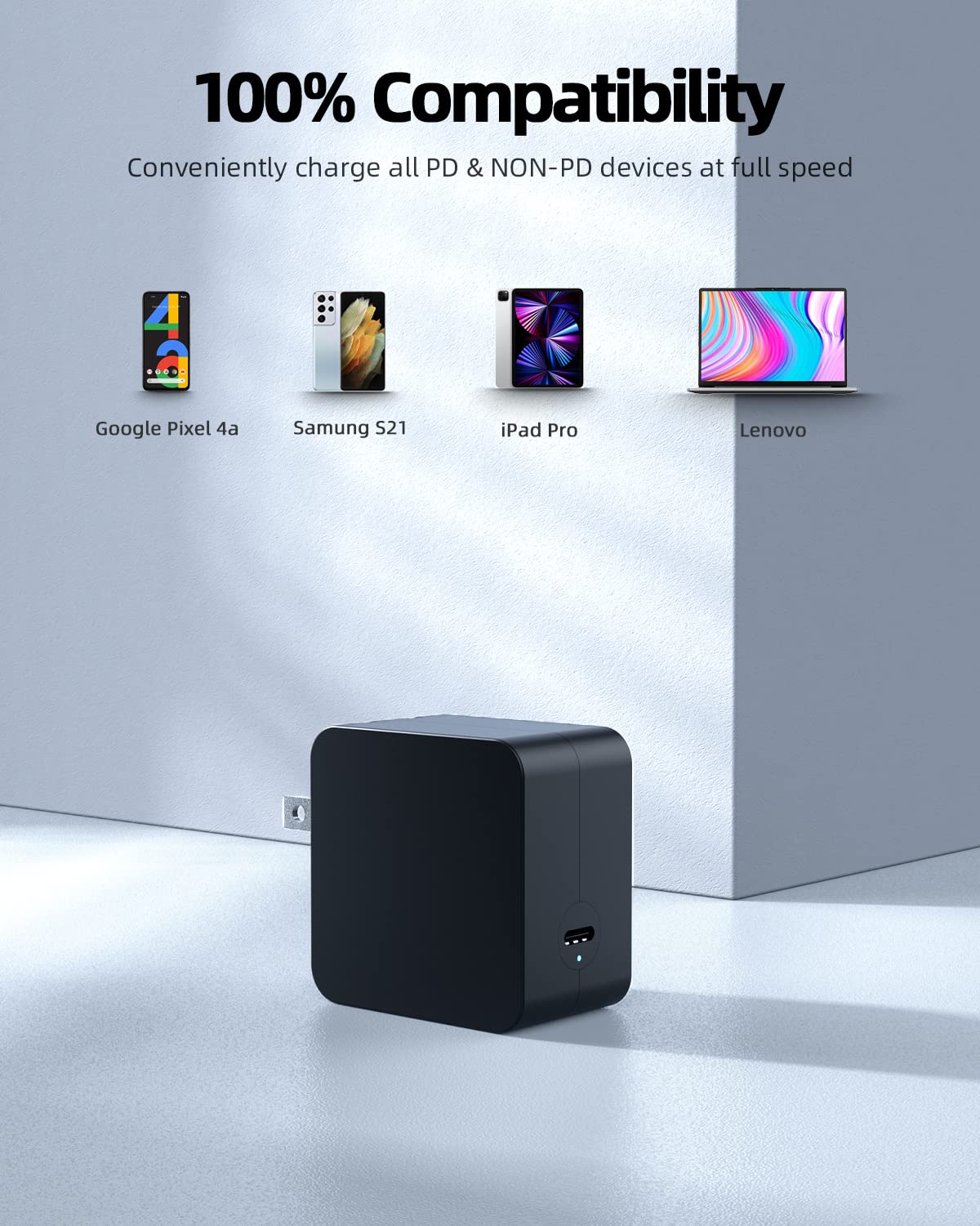 Superer Chargeur rapide USB C 65 W pour ordinateur portable Lenovo, HP, Dell, ASUS, Acer