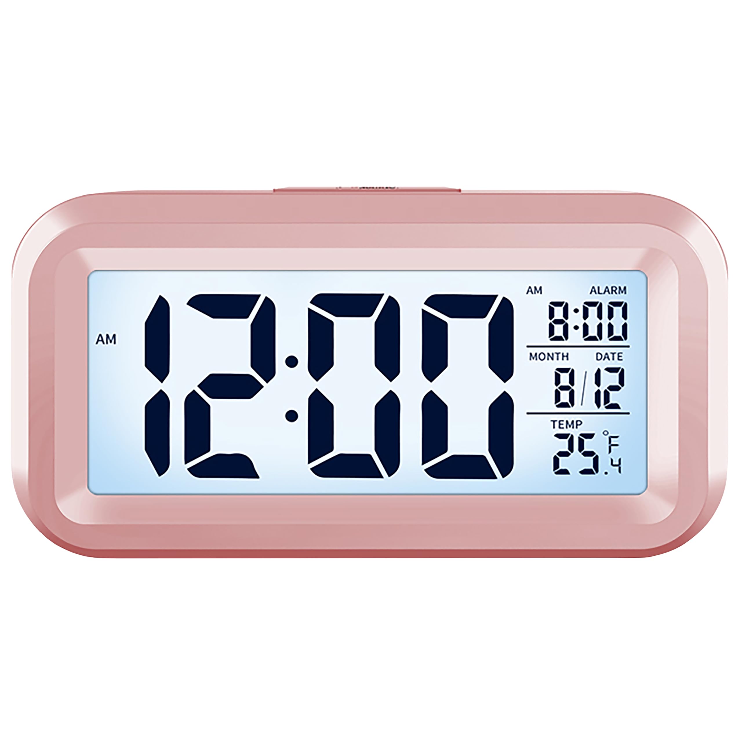 APM Snooooze Réveil Numérique pour Chambre, Horloge de Bureau à Piles, Alarm Clock Numérique avec Veilleuse Intelligente, Affichage 12/24H - C°/F° - Date, pour Ado, Adulte et Enfant, Blanc, 425032