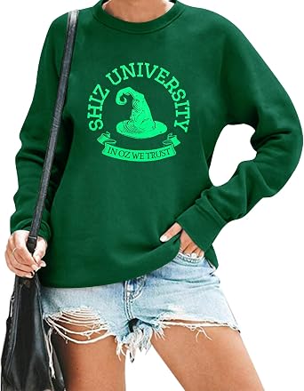 FAYALEQ Halloween Sweatshirt for Women Shiz University Long Sleeve Shirts