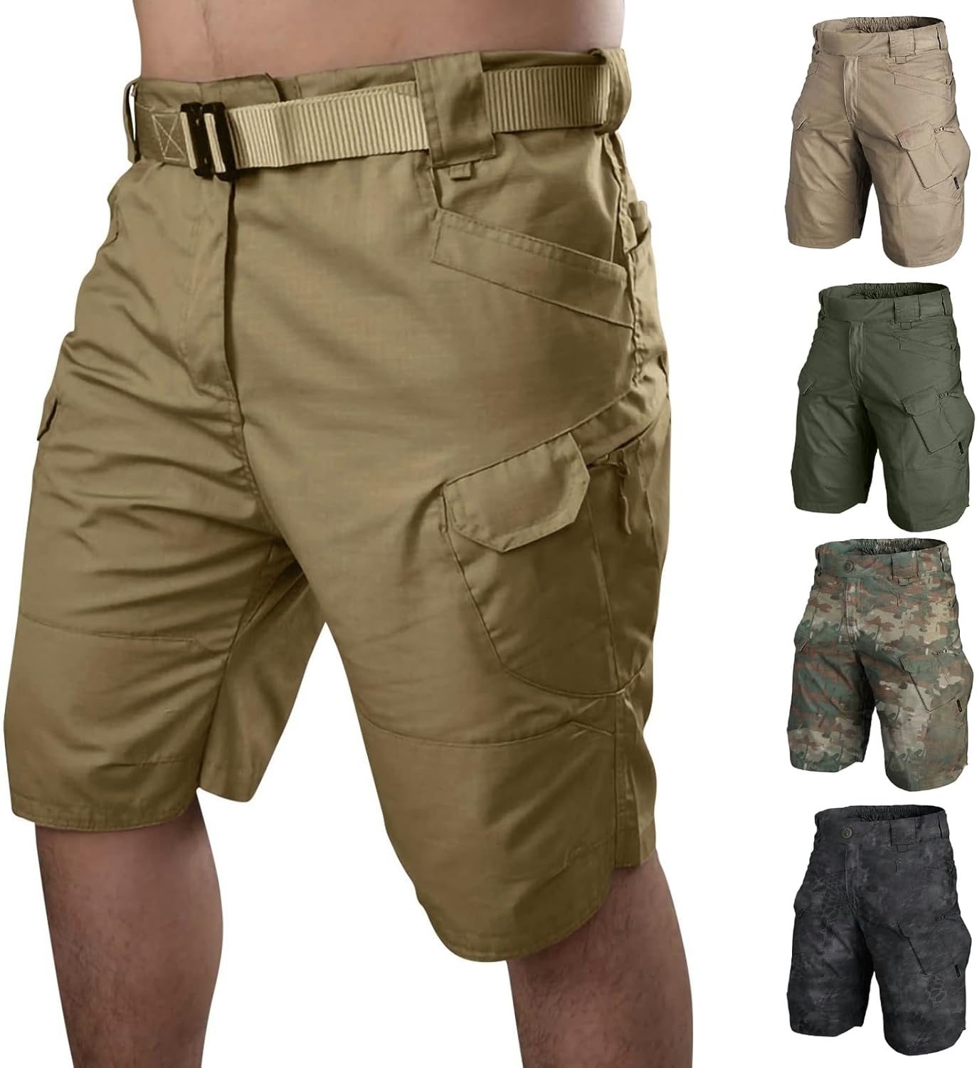 Ymosrh Men's Casual Outdoor Tactical Shorts Lightweight Military Hiking Short Pants Summer Work Shorts, S-5XL