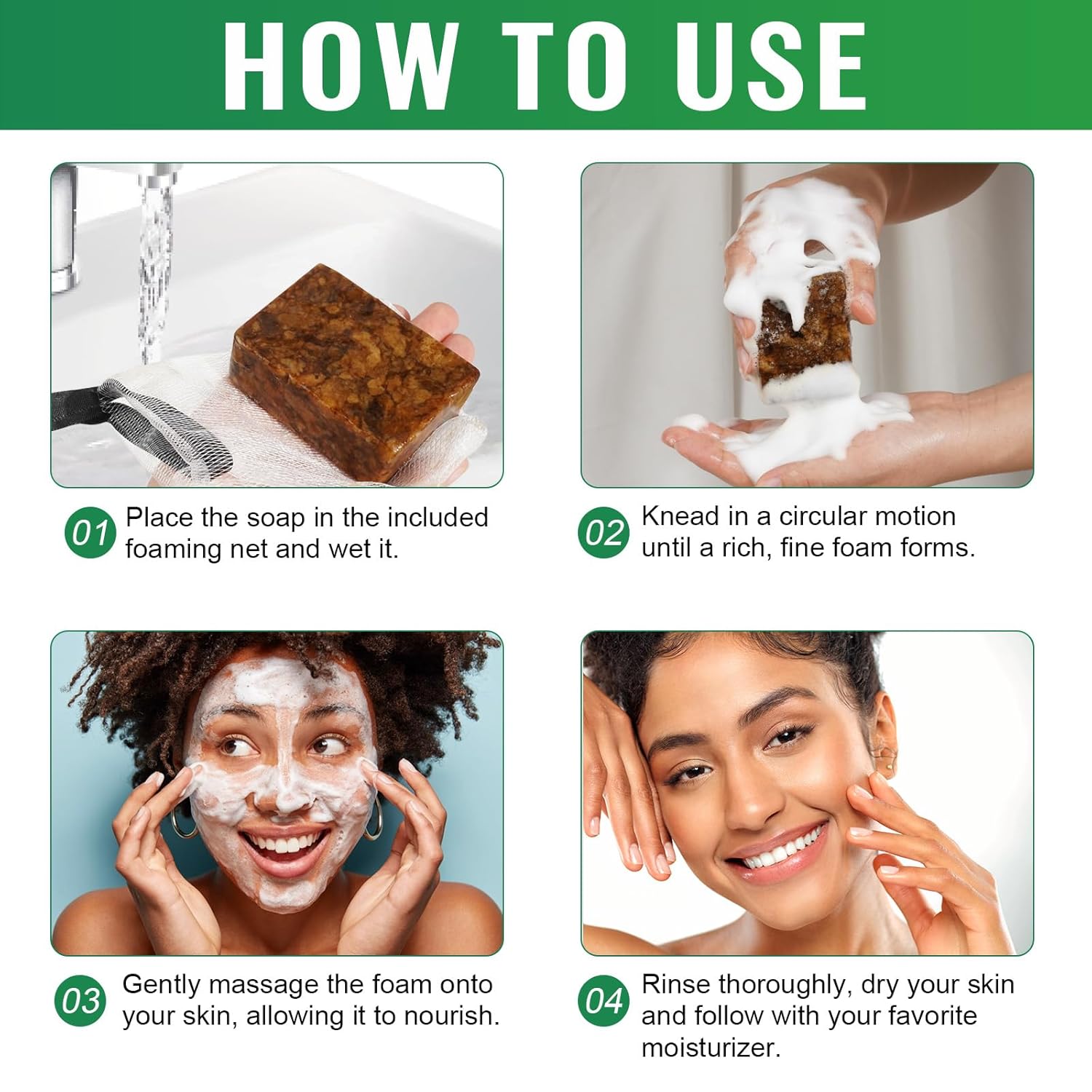 Organic African Black Soap, African Soap for Acne & Dark Spots, Raw Black Soap Bar for All Skin Types - Face, Body, Hair, 3.53 oz - Image 7