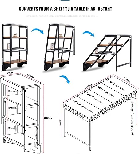 Miniatura 3 de Mesa plegable flotante montada en la pared, mesa de comedor plegable 2 en 1, mesa de comedor con hojas caídas, escritorio pequeño de madera para