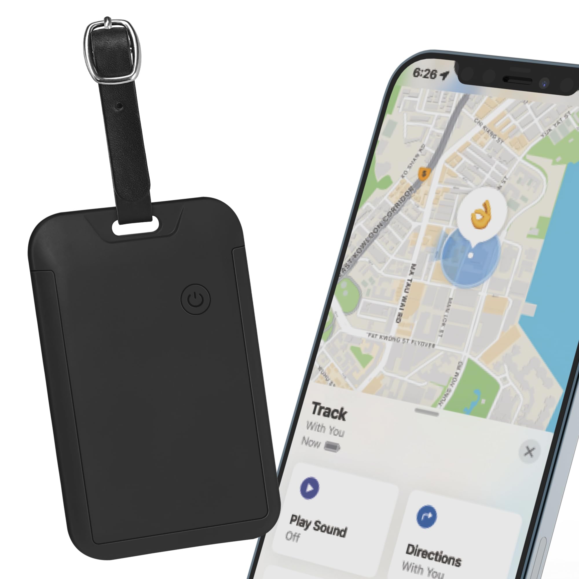 TRAVEL DEPOT Traqueur de bagages caché pour iPhone, étiquette Apple Find My Bagage, tracker de valise rechargeable sans fil et localisateur de bagages, étiquette de voyage étanche pour sacs