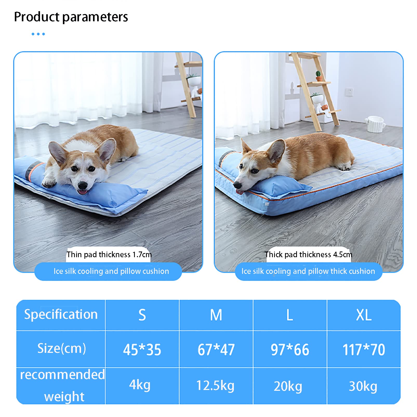 CUTTE Alfombrilla de Refrigeración para Perros, Alfombrilla de Autorefrigeración para Mascotas, Días Calurosos de Verano, Alfombrilla Fresca de Gel No Tóxico,