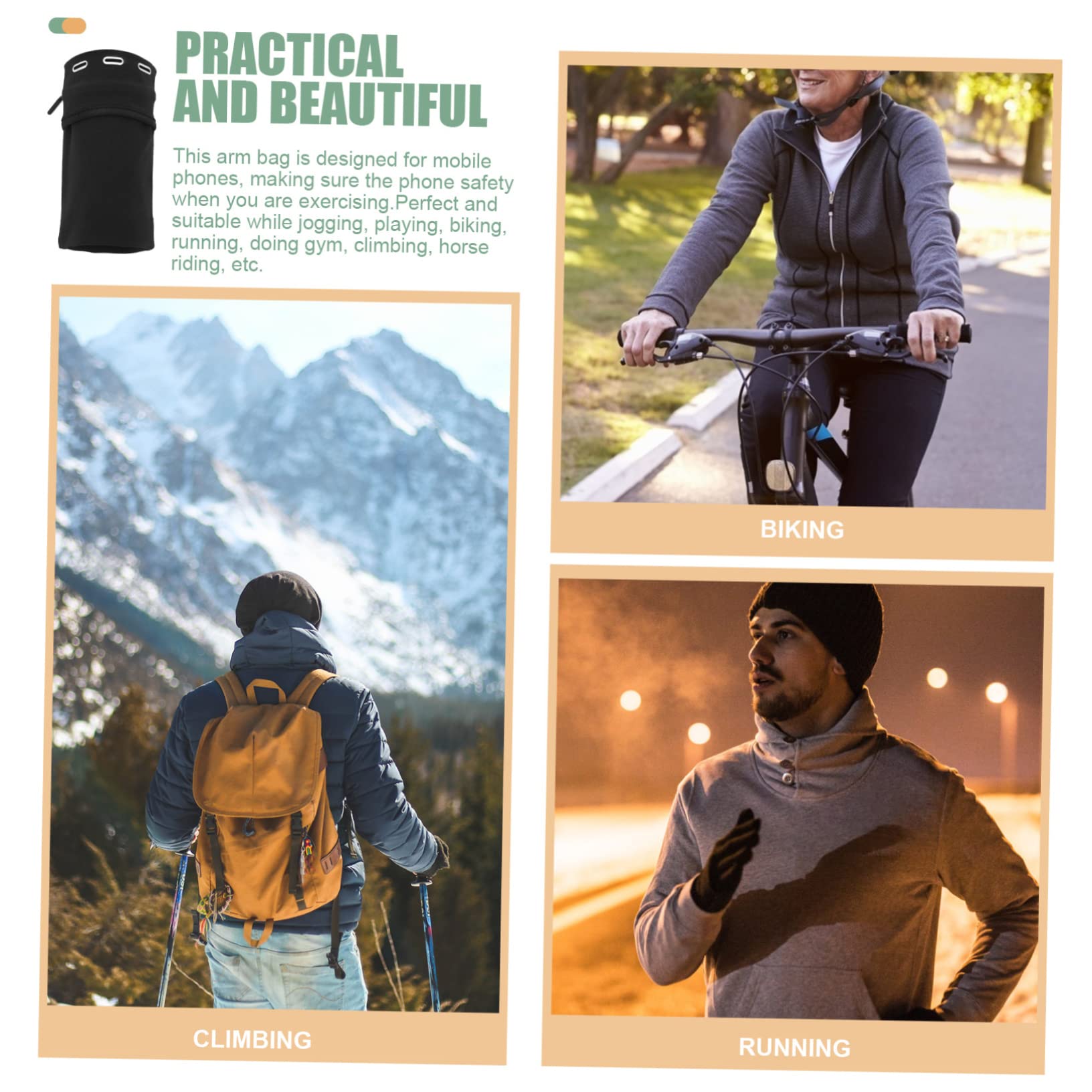 Angoily 4stücke Sportliches Handytasche Für Joggen Elastische Arm Tasche Für Handy Schweißfestes Arm Band Für Outdoor-aktivitäten Für Laufen Radfahren Und Fitness