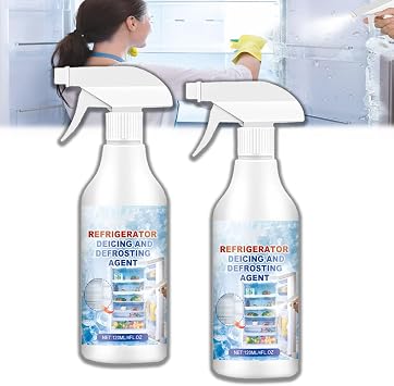 Defrosting Spray for Fridge Freezer, 120ml Refrigerator Defrosting Deicer Spray, Freezer Defrosting and Deicing Spray, Fast Defrost Removal 2pcs