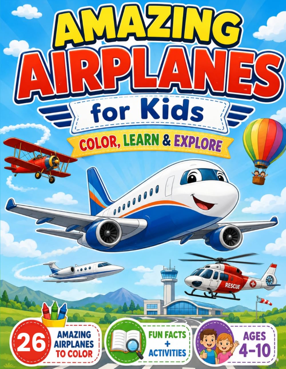 Amazing Airplanes for Kids: ColorQuest Adventures: – Color, Learn & Explore (Uncle Joe's ColorQuest Adventures)