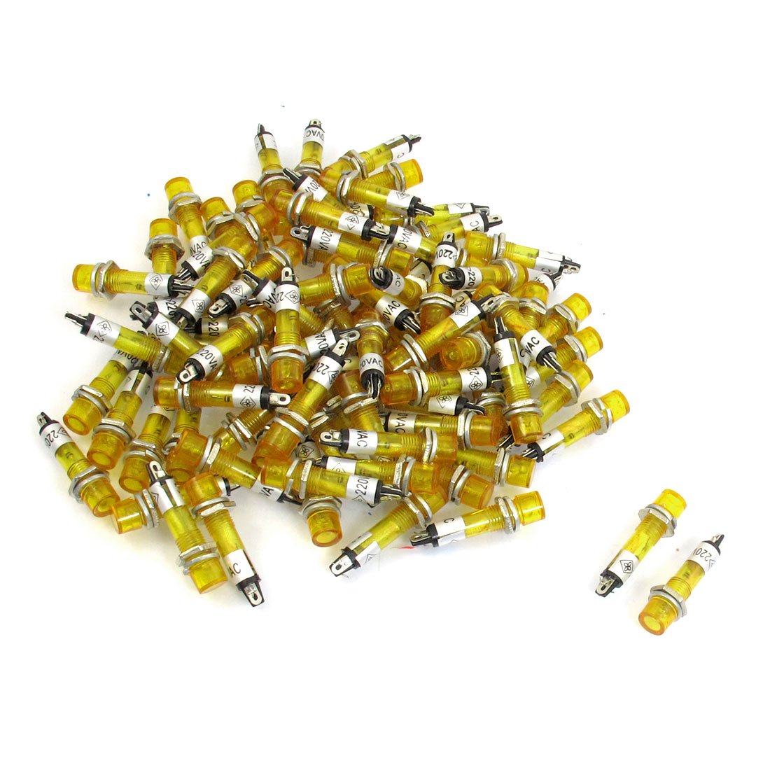 AC suitablevoltageV 2 Terminals Pilot Signal Indicator Lamp 100 Pcs Yellow Light (SN: 29b 01e e42 e62 ba6)-image-41