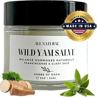 Organic Wild Yam Salve for Hormone Balance for Women Menopause Perimenopause Symptom Relief Regulate Menstrual Cycle Ease PMS Discomfort Chaste Tree Berry Red Clover Cramp Bark | Made in USA