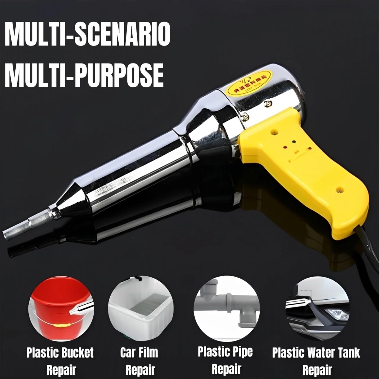 Saldatore Pistola Riparazione Macchina Pistola ad aria calda per saldatura di plastica regolabile, kit per saldatrice ad aria calda per PE PP PVC(700W)