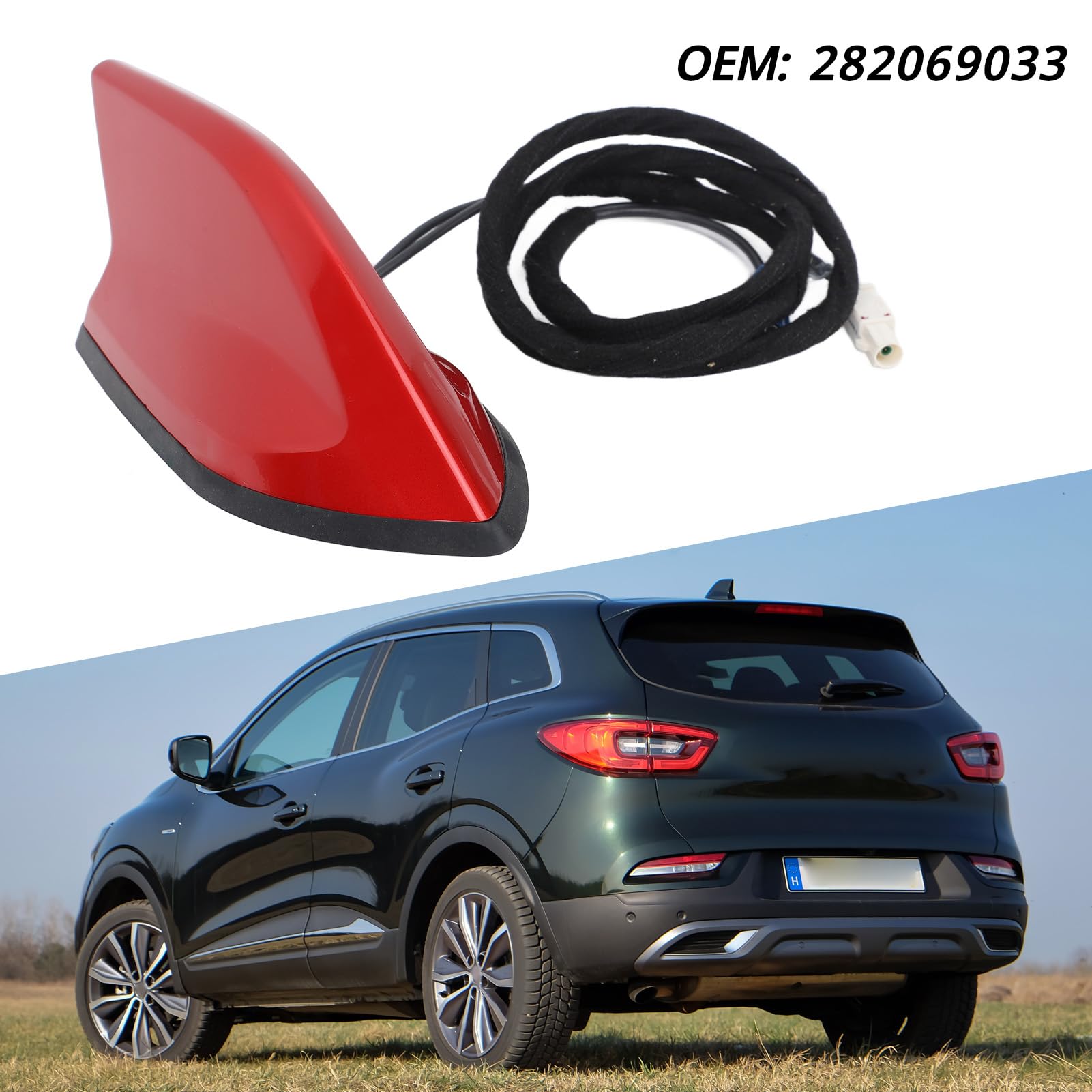 Antena Tipo Aleta de tiburón para Coches, Antena de Techo de Alto Rendimiento Tipo Aleta de tiburón 282069033, Accesorios para Antena de Radio de Techo, Repuesto para Kadjar HLA3 HLA6 HLNC HLMR