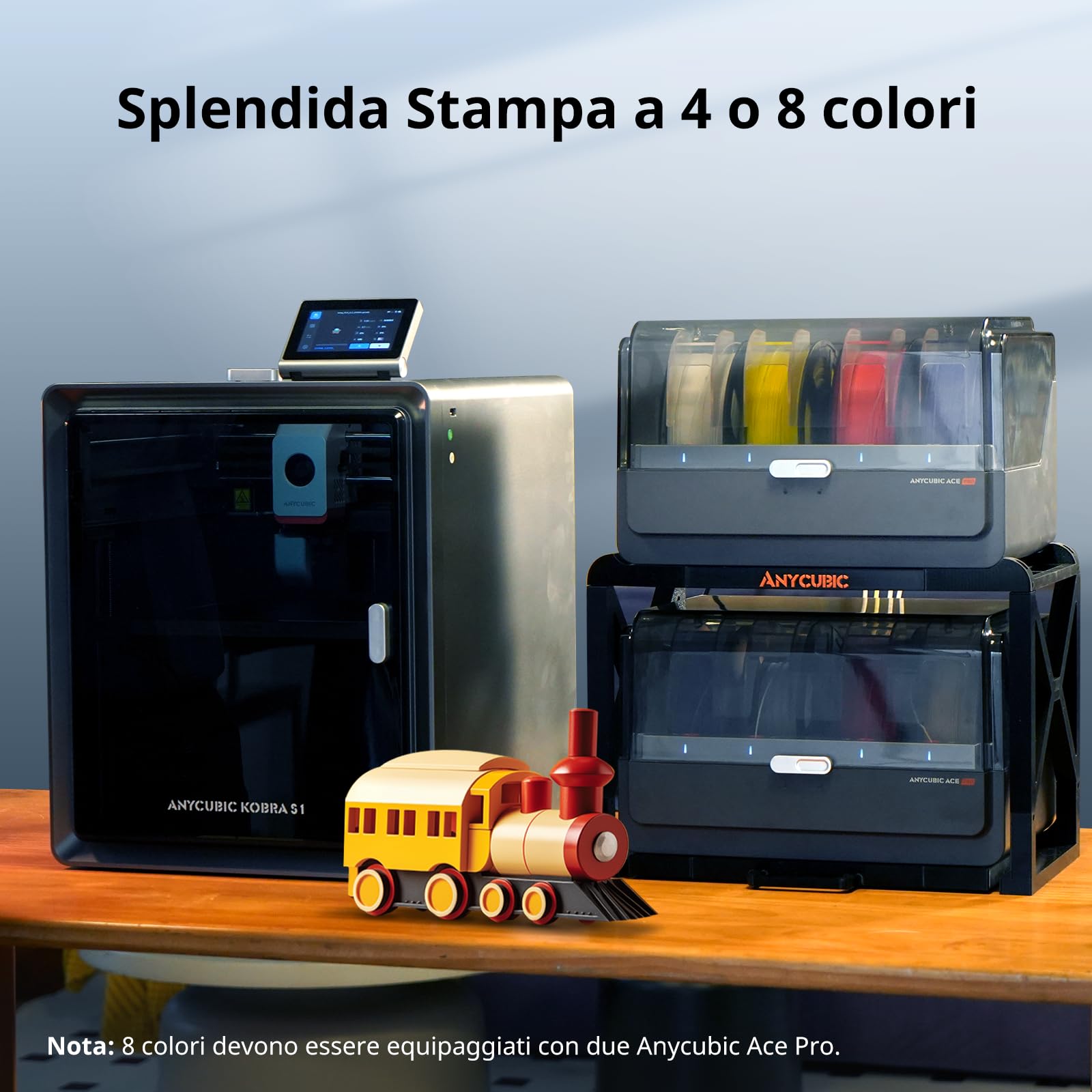 ANYCUBIC Kobra S1 Combo Stampante 3D, Asciugatura e Stampa in Uno, 600 mm/s ad Alta Velocità, Stampa mUlticolore per Tutti i Principali Filamenti, Dimensioni di Stampa 250 x 250 x250 mm