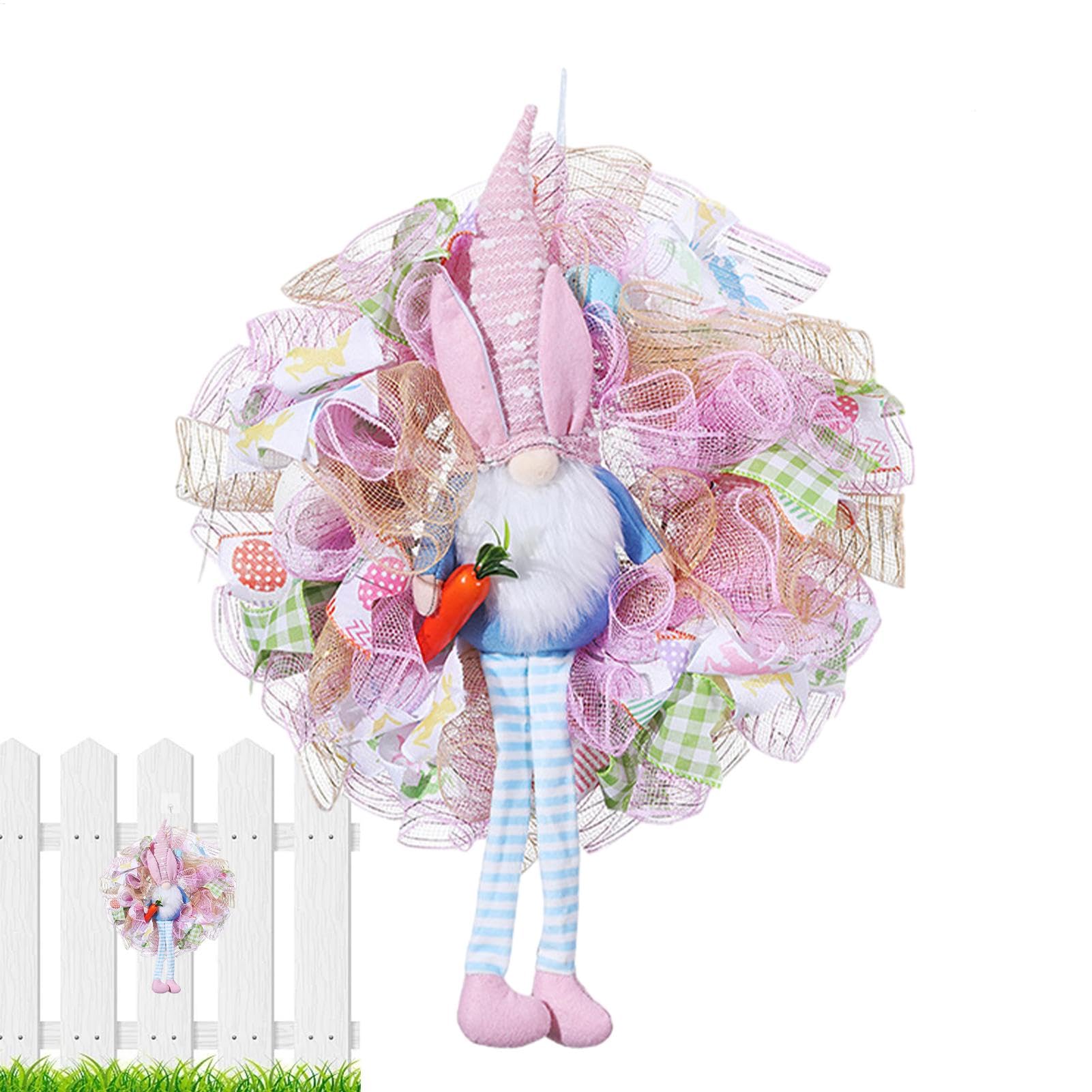 Couronne de Lapin de Pâques pour Porte pour Éveiller la Magie des Fêtes en Famille